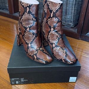 J. Crew Cinnamon Snakeskin Ankle Boots